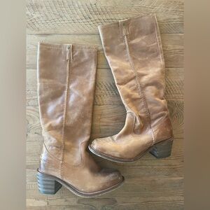 Aldo Leather Heeled Square Toe Boots